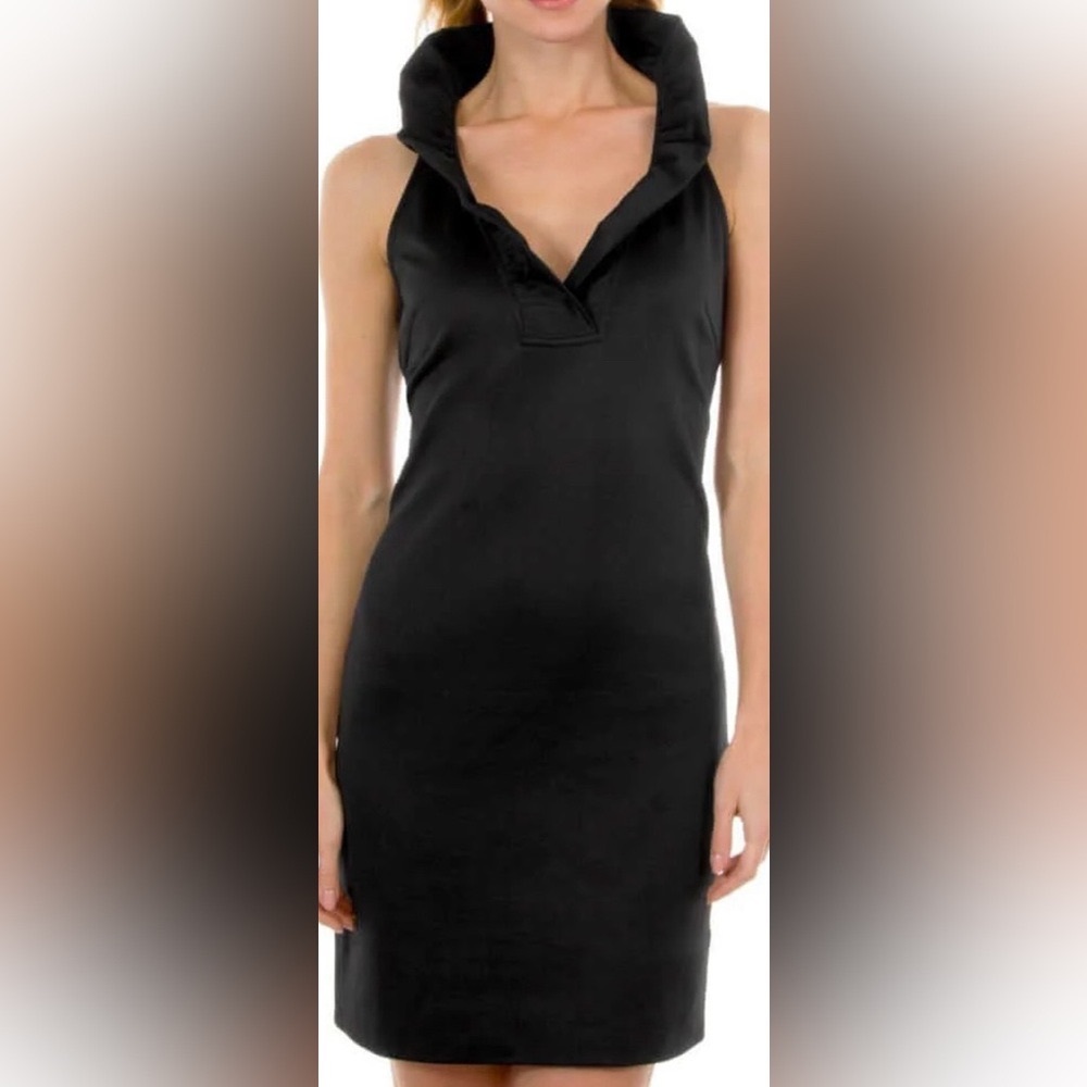 Gretchen Scott Ruffleneck Sleeveless Dress